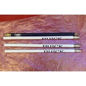 Buick Pencils 3 White 1 Blue With Logo Automobile Advertising Collectible